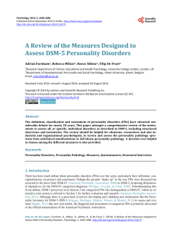 A review of the measures designed to assess DSM