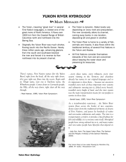 Yukon River Hydrology  - Tr`ond&euml;k Hw&euml;ch`in Heritage Sites