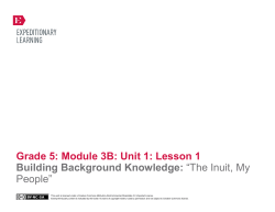 Grade 5: Module 3B: Unit 1