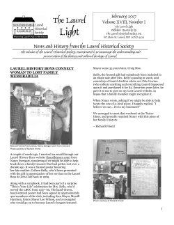 February, 2017 - Laurel Historical Society