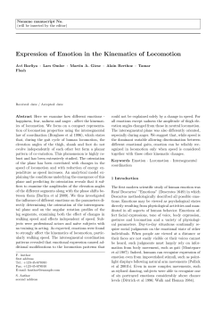 Expression of Emotion in the Kinematics of Locomotion