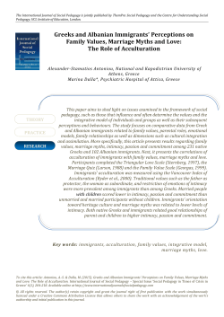 Greeks and Albanian Immigrants` Perceptions on Family Values