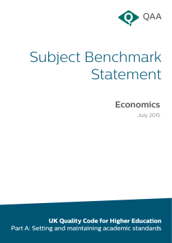 Subject Benchmark Statement: Economics