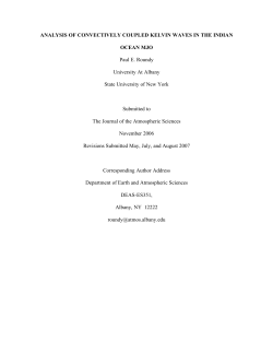 ANALYSIS OF CONVECTIVELY COUPLED KELVIN WAVES IN THE
