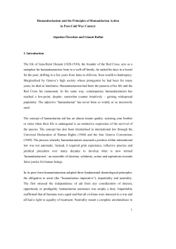1 Humanitarianism and the Principles of