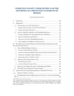 subjective falsity under section 11 of the securities act: protecting