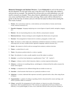 Rhetorical Strategies and Stylistic Devices: Create flashcards for