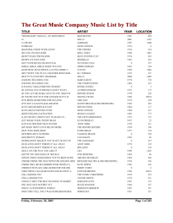 Great Music Comany Title List