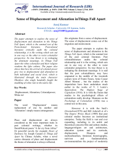 Sense of Displacement and Alienation inThings Fall Apart