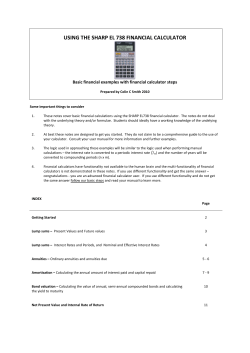 USING THE SHARP EL 738 FINANCIAL CALCULATOR