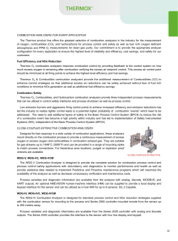 COMBUSTION ANALYZERS FOR EVERY APPLICATION The