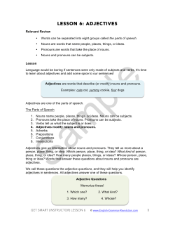 LESSON 6: ADJECTIVES