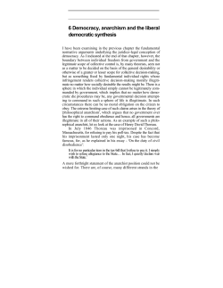 6 Democracy, anarchism and the liberal democratic synthesis
