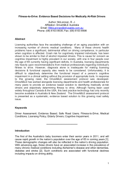 Fitness-to-Drive: Evidence Based Decisions for Medically At