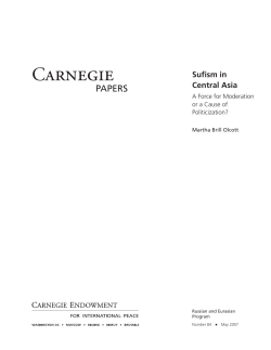 Sufism in Central Asia: A Force for Moderation or a