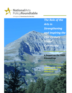 The Role of the Arts in Strengthening and Inspiring the 21st Century