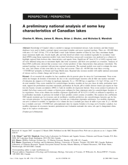 Minns Moore Shuter Mandrak Canadian Lakes 2008