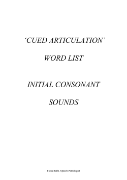 `cued articulation` word list initial consonant