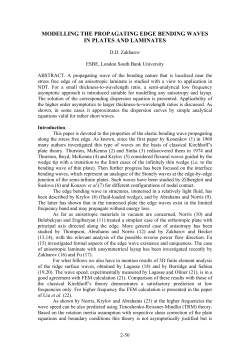 MODELLING THE PROPAGATING EDGE BENDING WAVES IN