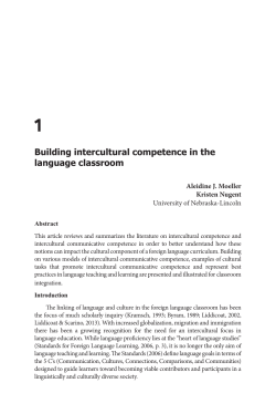 Building intercultural competence in the language classroom