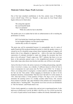 Modernist Toilette: Degas, Woolf, Lawrence