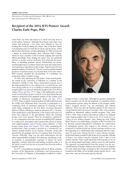 Charles Earle Pope - International Embryo Transfer Society