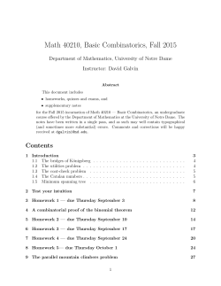 Math 40210, Basic Combinatorics, Fall 2015