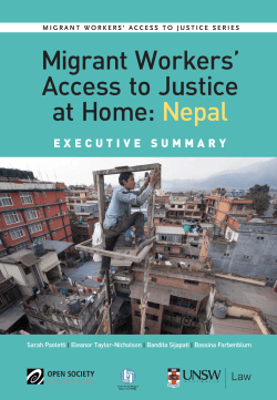Migrant Workers` Access to Justice: Nepal (Executive Summary)