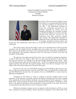 2013 Annual Report Central Campbell Fire