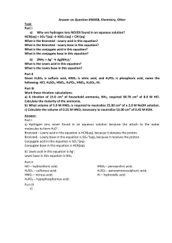 Part I a) Why are hydrogen ions NEVER found in an aqueous