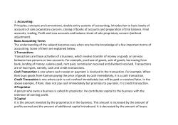 1. Accounting: Principles, concepts and conventions, double entry