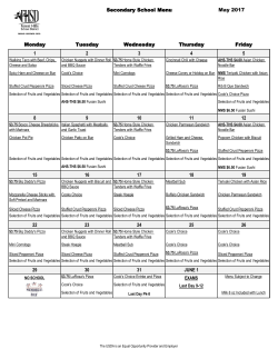 May 2017 Monday Tuesday Wednesday Thursday Friday 1 2 3 4 5 8