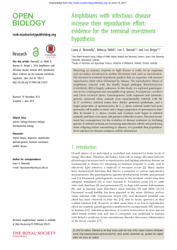 Amphibians with infectious disease increase their reproductive effort