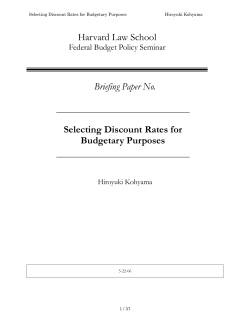 Selecting Discount Rates for Budgetary Purposes