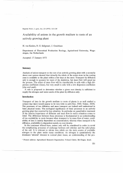 Availability of anions in the growth medium to roots of an actively