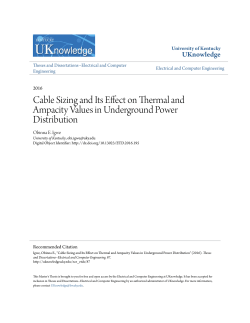 Cable Sizing and Its Effect on Thermal and Ampacity