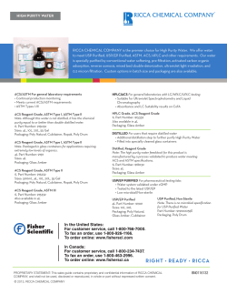 High Purity Water Fits Your Needs