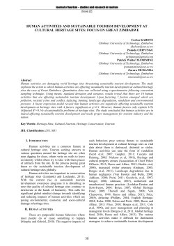 journal of tourism - Revista de turism