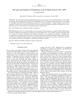 The Type and Number of Expeditions in the Franklin Search 1847