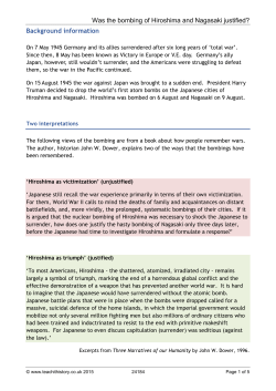 Was the bombing of Hiroshima and Nagasaki