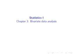 Statistics I Chapter 3: Bivariate data analysis
