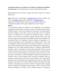 1 International Conference on the Memory of the World in the Digital