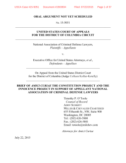 Brief of Amici Curiae The Constitution Project and The Innocence