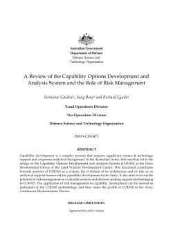 A Review of the Capability Options Development and Analysis