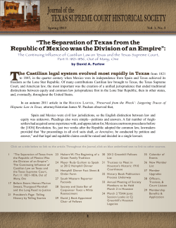 Texas Supreme Court Historical Society Journal