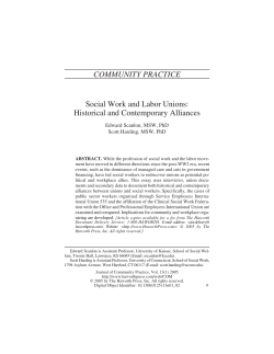 Social Work and Labor Unions - School of Social Work