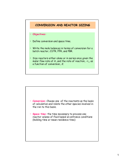 CONVERSION AND REACTOR SIZING