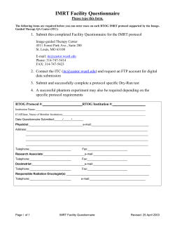 IMRT Facility Questionnaire