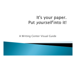 It`s your paper. Put yourself into it!