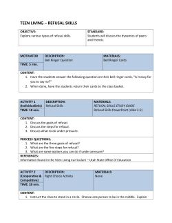 teen living &ndash; refusal skills